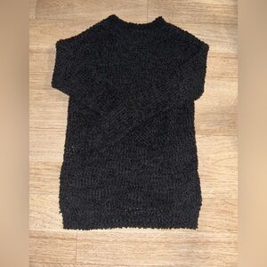 Cozy Black Knit Sweater Long Slit Sides Small
